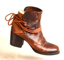 Freebird by Steven Casey Women's 8 Leather Ankle Boots Booties Brown picture