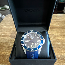 Torgoen T43 Diver Quartz 47mm 200m Black Dial Blue Strap Date Box picture
