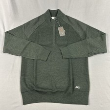 KJUS Golf Pullover Kulum Half Zip Medium Dark Olive Wool Polyamide MSRP $279 picture