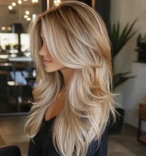 Real Human Hair New Fashion Beautiful Women's Brown Mix Blond Wigs 16In picture