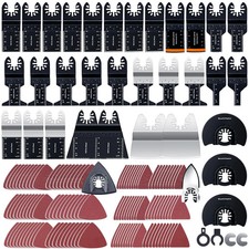 158pc Oscillating Multi Tool Blades Curved Saw Metal Wood Sandpaper Complete Kit picture