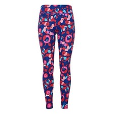 Lildy Blue Red Pink Floral Printed Ribbed Skinny Leg Knit Leggings Size L - XL picture