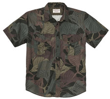 Filson Feather Cloth Shirt Short Sleeve Men's Medium Sailfish Olive Camo Fishing picture