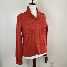 NWT. Relativity Orange Cable Knit Sweater. Ladies XL picture