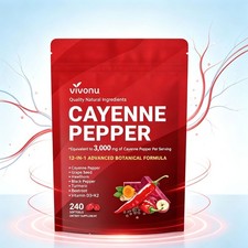 VivoNu Cayenne Pepper 240 Softgels Metabolism & Circulation Wellness Supplement picture