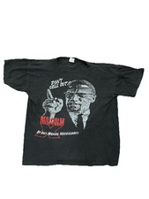 Vtg Malcolm X shirt 80s 90s single stitch african american black history Tee L picture