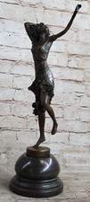 Stunning Art Deco Solid Bronze Dancer after Colinet Sculpture Marble Figurine NR picture
