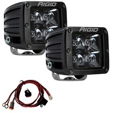 Rigid 202213BLK D-Series PRO Midnight LED Lights Black Spot | Pair | Surface picture