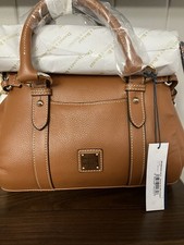 Dooney Bourke Satchel 30 With Pocket In Caramel NWT picture
