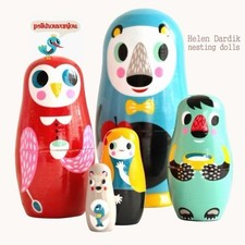 In The Woods Nesting Dolls By Helen Dardik - By Petit Monkey- New In Box picture