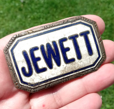 Original 1920's 1922-1926 JEWETT Radiator Grille Badge Emblem Porcelain Enamel picture