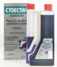 Cydectin POUR-ON 500ml Beef Dairy Cattle Dewormer Zero Slaughter Withdrawal picture