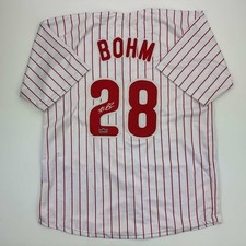 Facsimile Autographed Alec Bohm Philadelphia Pinstripe Jersey Men's XL picture