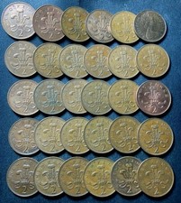 Vintage Great Britain Coin Lot - 2 PENCE - 30 Excellent Coins- 30 Old 2 Pence picture