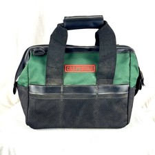 Craftsman Soft Tool Bag Organizer Green Black Zippered Pockets Carry Handle picture