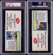 1962 Topps Post Cereal #5 & 6 Mickey Mantle and Roger Maris PSA Graded 1.5 picture