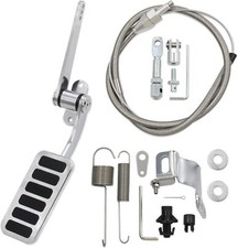 Universal Polished Aluminum Throttle Pedal with 6 Non-Slip Rubber picture