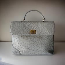 Authentic Bally Leather Vintage Hand bag White From Japan 01336 picture