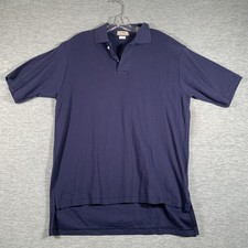 L.L. Bean Polo Shirt Mens Large Navy Blue Cotton Double L Made USA Casual picture