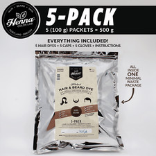 PACK OF 5 Dark Brown Henna Hair & Beard Dye | 100% Natural | Henna Color Lab  picture