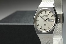Vintage 1979 Seiko King Twin Quartz 9923-7000 Silver Day-Date Mens Watch JAPAN picture
