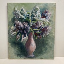 H. Schneider, German Painter. Vintage Original Oil Painting, Floral Still Life. picture