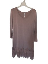 Women’s Monoreno Long Sleeve Shirt Dress Size Medium Lace Trim Coquette NWT picture