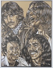 Pristine vintage Beatles lithograph by K. Chillis 1978 • MINT • RARE picture