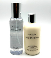 2 Piece Set Tan Luxe The Water Medium Dark & Gradual Tan Lotion 200 ml / 250 ml picture