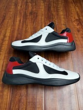 Prada American Cup Patent Leather White Red Black Men Sneaker - Size 9.5P 10.5US picture