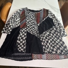 Ali Miles Abstract Print Tunic Sweater Womens 2X Plus Art to Wear Multicolor EUC picture