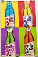 Rare NOS 1998 Rolling Rock Pop Art Warhol Style Poster 22.5 x 34.5 Latrobe PA picture