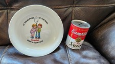 vintage Cambells Soup Lot Bowl and Coin Bank. 1993.  picture