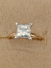 Moissanite Elite Square Brilliant 14k YG Solitaire picture