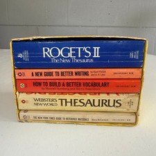Vintage Popular Library 5 Book Desk Reference Set Roget's II & Webster's picture