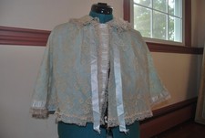 1950s caplet blue with cream lace overlay ribbon and lace trim Odette Barsa picture