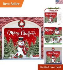 Festive 7x8 ft Christmas Garage Door Decoration | Tear Resistant & Portable picture