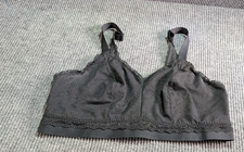 Cacique Black 22/24 Bralette Pullover Full Coverage Straps Lace Comfort Stretch  picture