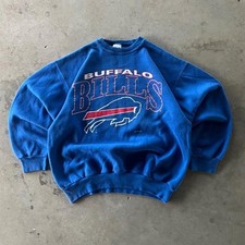 90s Buffalo Bills NFL Blue Crewneck Sweatshirt Super Bowl Champions RM3302 picture