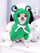 New Cute Frog Pet Sweater, Green Hoodie for Small Medium Dogs, Cozy Style, Fast  picture