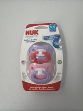 NUK Pacifiers 0-6 Mo. Silicone Set of 2 BPA Free Orthodontic 1 Pack Pink Purple picture