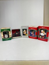 Enesco Vintage Christmas Ornaments Lot of 5 In Original Box 1989 - 1993 picture