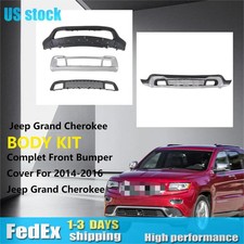 3pcs For 2014 2015 2016 Jeep Grand Cherokee New Front Bumper Cover Kit Textured picture