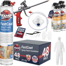 Kraken Spray Foam Insulation Kit Closed Cell Fire Rated 960 Board Feet 48 Pack picture