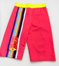 Fendi Roma Women’s Pink/Yellow Striped Biker Shorts Pull-On 16” CAD5636012L picture