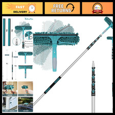 36ft High Reach Window Squeegee & Extension Pole, Telescoping Cleaner Kit, 5-Sta picture