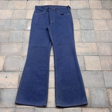 VTG 70s Sears Kings Road Jeans Joint Flare Jeans Dark Wash Cotton Size 31 Short picture