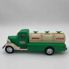 Scarce Vintage Servco Gasoline Delivery Truck Battery Operated Lights Doors Open picture