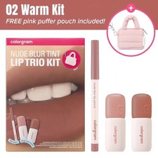 COLORGRAM Nude Blur Tint Lip Set Kit 02 Warm KBeauty Lip Makeup NEW SEALED 3 PC picture