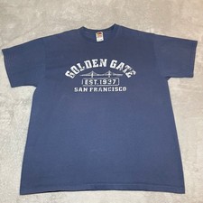 Vintage San Francisco T Shirt Mens XL Blue Golden Gate Cotton Y2K Streetwear picture